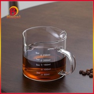 [Blesiya1] Espresso Measuring Glass Jug Cup Double Spouts Comfortable to Hold with