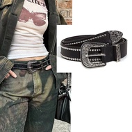 Sturdy Punk Girl Bullet Rivet Belt Fashionable Goth Inspired Leather Waistband