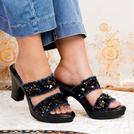 POLLUX CLASSIC WPOGU 40 - Women's Leather Heels Sandals | Party Heels | Trendy Heels