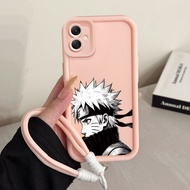 Case For Samsung Galaxy A05 M05 F05 A05s Three-Color Anime Character Phone Silicone Shockproof Strap