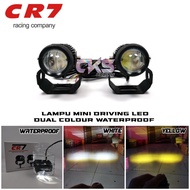LAMPU TEMBAK LED MINI DRIVING MOTOR MOBIL DUA WARNA MINI DRIVING CR7 - KUMMA.id