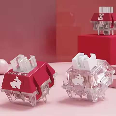 TTC Rabbit Silent Switch RGB Version Transparent Pink 5Pin 42g Custom Mechanical Keyboard Gaming Swi