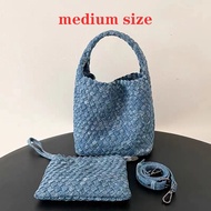 Halloween Womens Denim Hobo Hand-Woven Tote Handbag Fashion Shoulder Bag All-Match Underarm Bag Bag