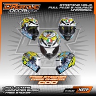 UNIVERSAL FULL FACE HELMET STRIPING STICKER/HALF FACE WINTER TEST 2016 SNOWMAN MOTIF