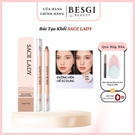 Sace LADY Double-Headed Contouring Pen for Eye Puffiness Smooth Natural Long-lasting Makeup BESGI BE
