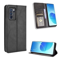 Casing Oppo Reno 6 Pro Plus 5G Vintage Flip Cover Oppo Reno6 5g