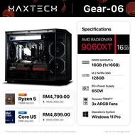 Gear-06 - Radeon RX 9060 XT 16GB Gaming PC | Ryzen 5 7500F / Ultra 5 225F (16GB RAM / 128GB SSD) | 3