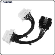 MUNDAN Car OBD2 Splitter Extension Cable, 16 Pin 15cm One Male To Two Extension Cable, Stable 2 Fema
