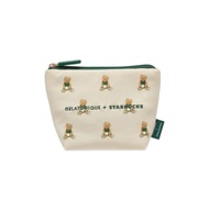 STARBUCKS x GELATO PIQUE Bear Pattern Pouch Ivory Unused