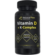 Vitamin D3 with K2 and K1 plement - Natural Flow Vitamin D3 and K Complex, D3 5000iu with Vitamin K2