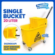 Single Bucket Mop Wringer 20L – Water Bucket with Wheels and Practical Wringer