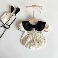 Set body thỏ cho bé gái kèm turban và giày vải siêu đáng yêu bodysuit cho bé gái sơ sinh vải đũi mềm