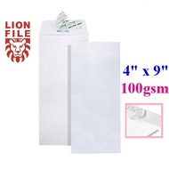 White Envelope 4" x 9" / Sampul Surat Putih 4" x 9" (102mm x 229mm) Peal&Seal Envelope White