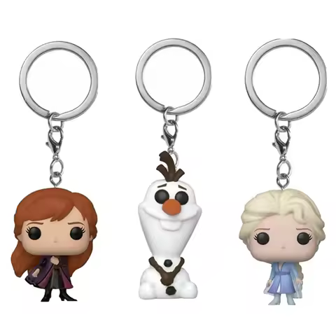 Anime Frozen Keychain Anna Olaf Elsa Cute Queen Princess Elsa Vinyl Action Figures Collection Statue