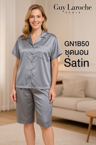 ชุดนอนผ้าซาติน ชุดเซต 2 ชิ้น หญิง  แบรนด์ Guy Laroche  ปาจามา ขายาว 3 ส่วน ผ้า Satin   รุ่น  GN1B50 