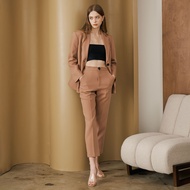 PIMNATTA Chloe Pants Caramel กางเกงทรงกระบอก สีคาราเมล ใส่ทำงาน ใส่ไปเที่ยว แพทเทิร์นสวย Complete Lo