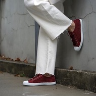 西班牙國民帆布鞋 CIENTA 74777 82 酒紅色 洗舊布料 大人 繫帶款