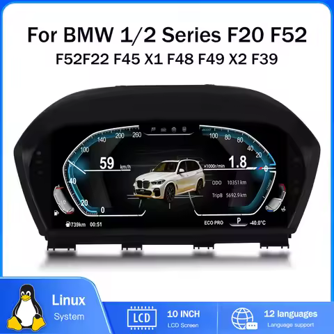 For BMW 1/2 Series X1/X2 F20/F52/F22/F45/F48/F49/F39 2013-2024 Digital Cluster 10" LCD Dashboard Coc