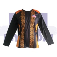 UNISEX Cutting Baju Jersey Material Lengan Panjang Corak Traditional Batik Sabah &amp; Sarawak Ready Stock Round Neck