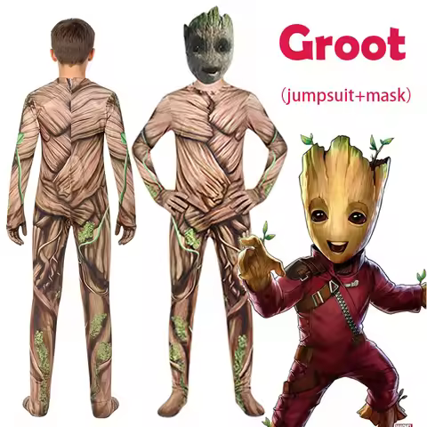 WHH Movie Guardians Costume Groot Cosplay Galaxy tree-man jumpsuit Nice Outfits Adult Halloween Part