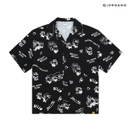 Giordano Mens Relax Oxford Shirt (Minions Collection) 01045251001เสื้อเชิ้ตผู้ชาย เสื้อจิออดาโน