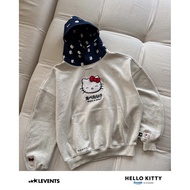 Levents x Hello Kitty | Joy Icon Curved Boxy Hoodie/ Grey