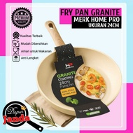 Frying Pan Granite 24cm Home Pro Non-Stick Premium Granite Frying Pan 24cm Fry Pan Stir Wok Pan Sauc