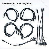 DC 1 Female to 2 3 4 5 way 22awg 18awg Male connector Power Supply Splitter Plug adapter Cable cord 