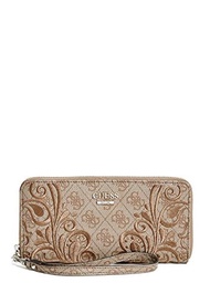 (GUESS) GUESS Arianna Zip Around Wallet Clutch Bag, Brown