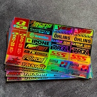 RAINBOW HOLOGRAM RACING STICKERS 27-33PCS | MOTORCYCLE STICKERS | HELMET STICKERS, STICKER pack, hel