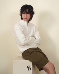 Frosted Edge LINEAR ZIP Sweater |  เสื้อสแวตเตอร์ ผ้าคอตตอนแบบทอ
