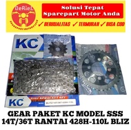 GEAR PAKET MOTOR KAWASAKI BLITZ KC CHAINKIT BLITZ KC GEAR SET BLITZ KC MODEL