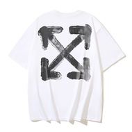 Authentic Off White New Short Sleeve European And American Ow Fashion Brand Printed Arrow Summer Men