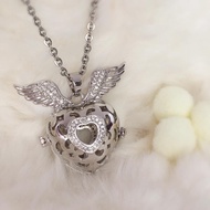 Contemporary Stainless Steel Essential Oil Necklace Angel Wing Diffuser