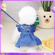Dog Denim Skirt Summer Pet Dog Jean Dress Fashion Female Dog Clothes Puppy Costume