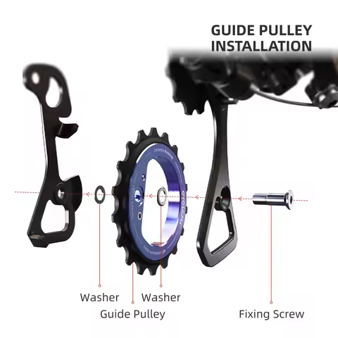 18T Rear Derailleur Ceramic Pulley 9/10/11 Speeds Hollow Eccentric Pulley Wheel Bike Guide for R8000