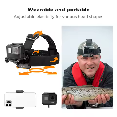 K&F CONCEPT Head Strap Chest Mount Set for GoPro Hero 13 12 11 10 9 8 7 6 5 4 Session DJI Osmo Actio