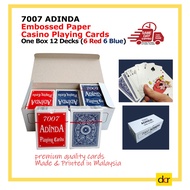 12 Decks 7007 ADINDA Premium Quality Embossed Casino Playing Card, Poker Card, 52 Cards + 4 jokers, 