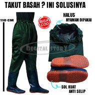 BOOTS KARET PANJANG SAMPAI PINGGANG PETANI SAWAH ANTI AIR SEPATU SAWAH SEPATU BOOTS KARET ((110 cm))