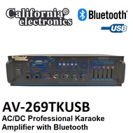 California Electronics AV-269TKUSB AC/DC Pro. Karaoke Amplifier with Bluetooth
