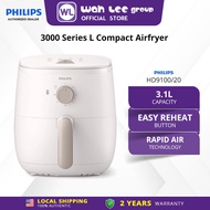 Philips Airfryer Air fryer 3000 Series | 3.7L | SINGLE POT | WHITE | HD9100/20  WAH LEE STORE