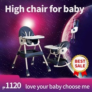 Baby High Chair Foldable Baby Dining Compartment Booster with Adjustable Height easy to assemble
