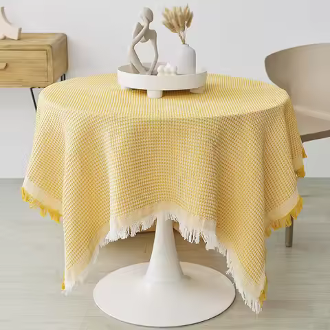 Autumn Table Decor Cotton Square Tablecloth Small/Fringed Table Cloth Coffee Table Cloths End Table 