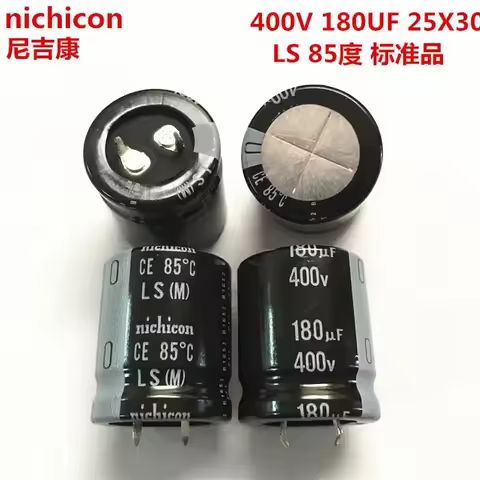 2PCS/10PCS 180uf 400v Nichicon LS/GW 25x30mm 400V180uF Snap-in PSU Capacitor