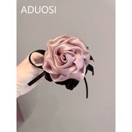 Purchase Products Pink Mesh Rose Hair Band, High-End Hair Band, Ponytail Hair Band, Adult Hair Flowe