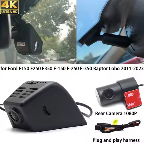 for Ford F150 F250 F350 F-150 F-250 F-350 Raptor Lobo 2011-2023 Dash Cam Front Rear Camera DVR Plug 