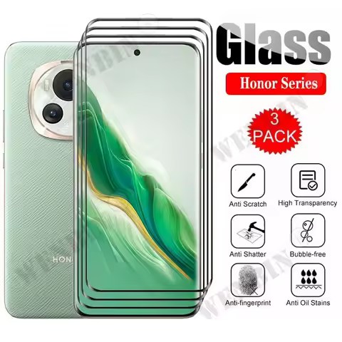 3 Pcs Tempered Glass For Honor Magic 4 5 6 Pro Lite 100 90 70 Pro X9b X8b X9 X8 X7 X6 X5 Curved Full