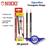 Nikki 2B111 Anti-Breakage 2B Pencil Triangular Shape 12pcs/box 2B Writing Pencil / 2B Pencel