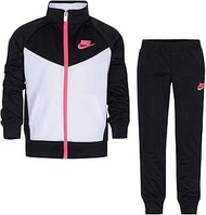 Girl`s Futura Tricot Track Suit 2 Piece (Black(36C552-023)/White, 6X)