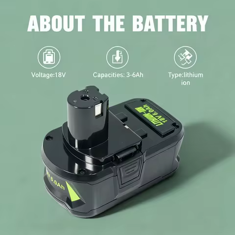 For RYOBI 18V 6Ah 5Ah 3Ah 18650 Power Tools Lithium-Ion Battery P108 18V One+ Plus Power Tools P104 